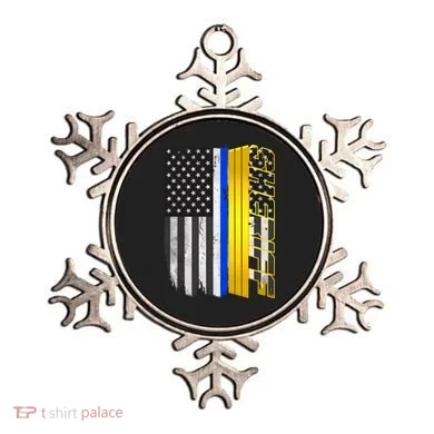 Sheriff Blue Thin Line Police Flag Ornament