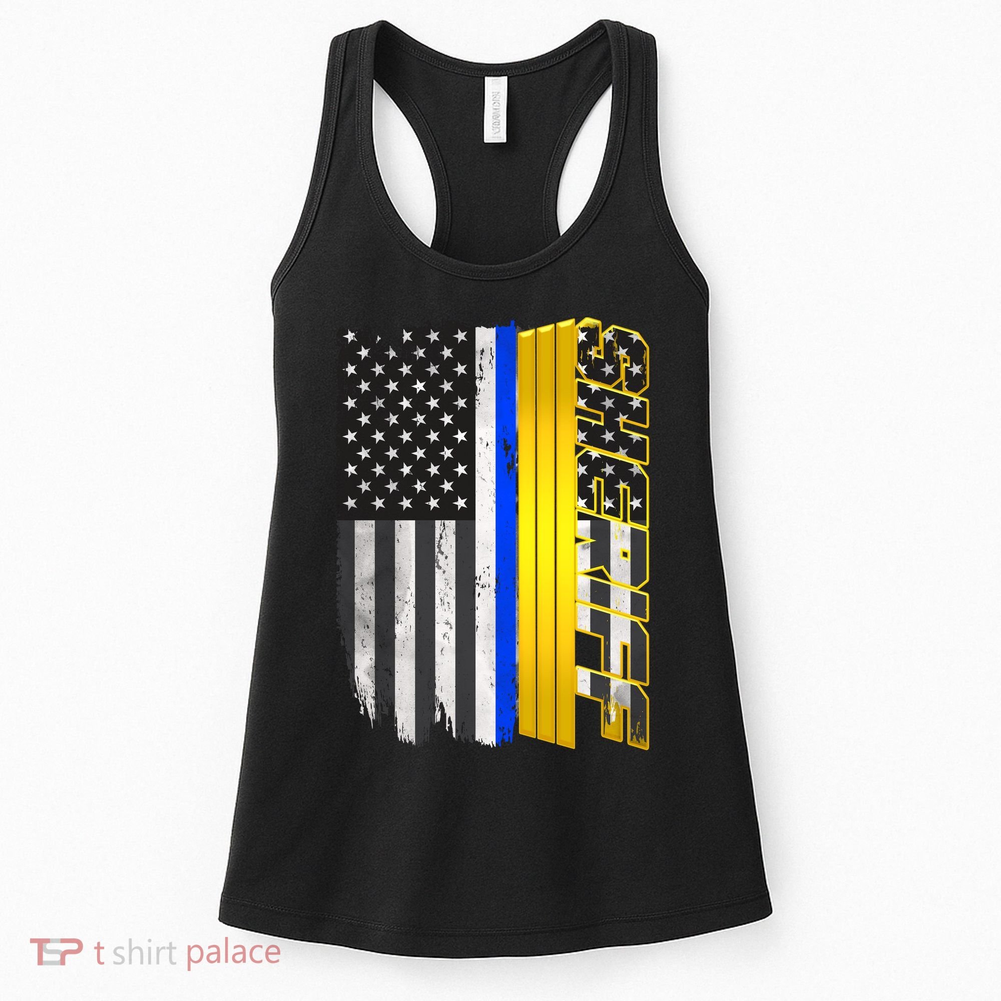 Sheriff Blue Thin Line Police Flag Women's Tank Top