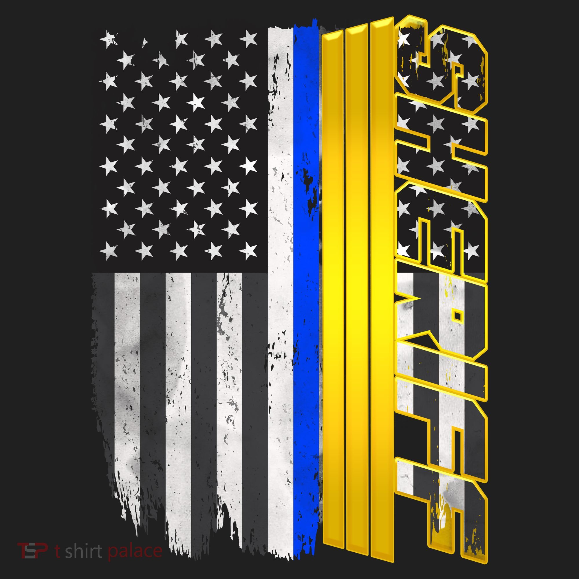 Sheriff Blue Thin Line Police Flag Hat