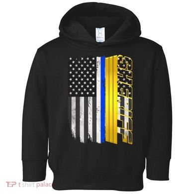 Sheriff Blue Thin Line Police Flag Toddler Hoodie