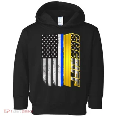 Sheriff Blue Thin Line Police Flag Toddler Hoodie