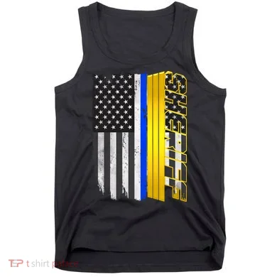 Sheriff Blue Thin Line Police Flag Tank Top