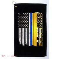 Sheriff Blue Thin Line Police Flag Golf Towel thumb 0