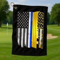 Sheriff Blue Thin Line Police Flag Golf Towel thumb 1