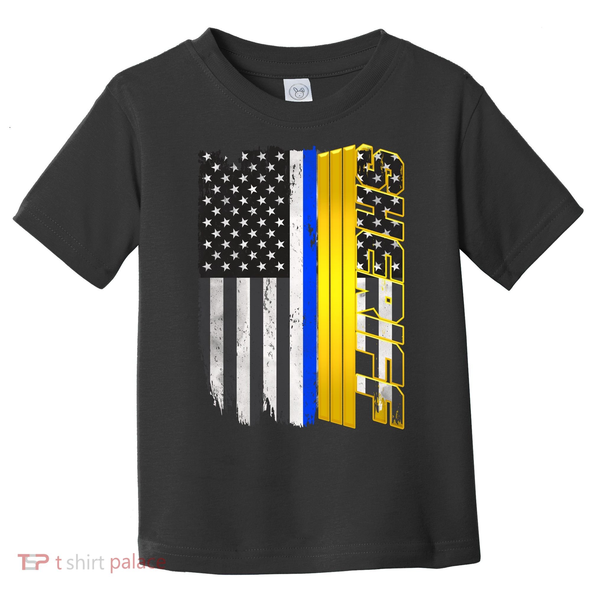 Sheriff Blue Thin Line Police Flag Toddler T-Shirt