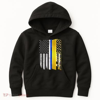 Sheriff Blue Thin Line Police Flag Kids Hoodie