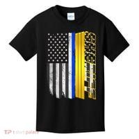 Sheriff Blue Thin Line Police Flag Kids T-Shirt thumb 0