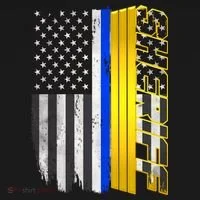Sheriff Blue Thin Line Police Flag Kids T-Shirt thumb 4