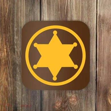 Sheriff Star Coaster