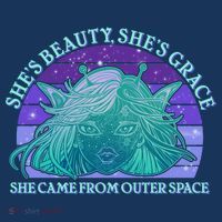 She's Beauty She's Grace She Came From Outer Space Button thumb 1
