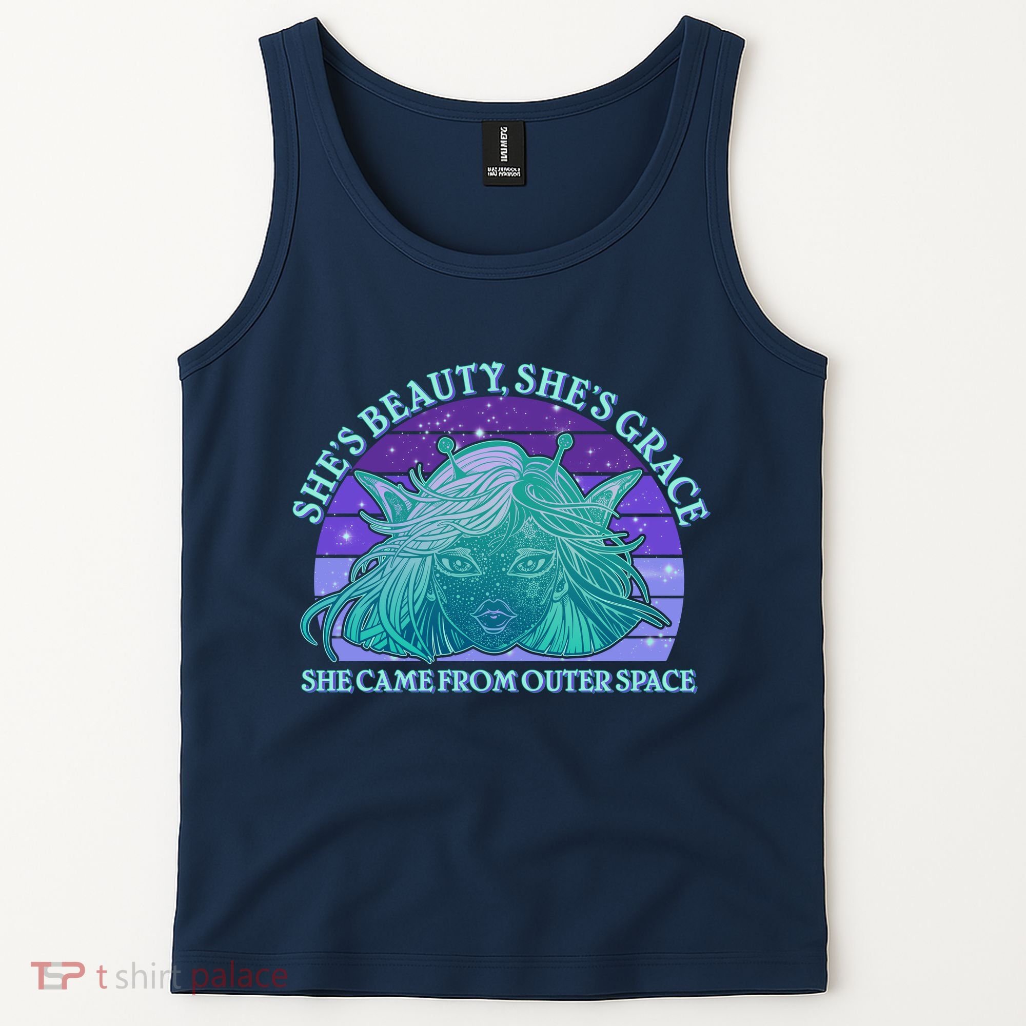She's Beauty She's Grace She Came From Outer Space Tank Top