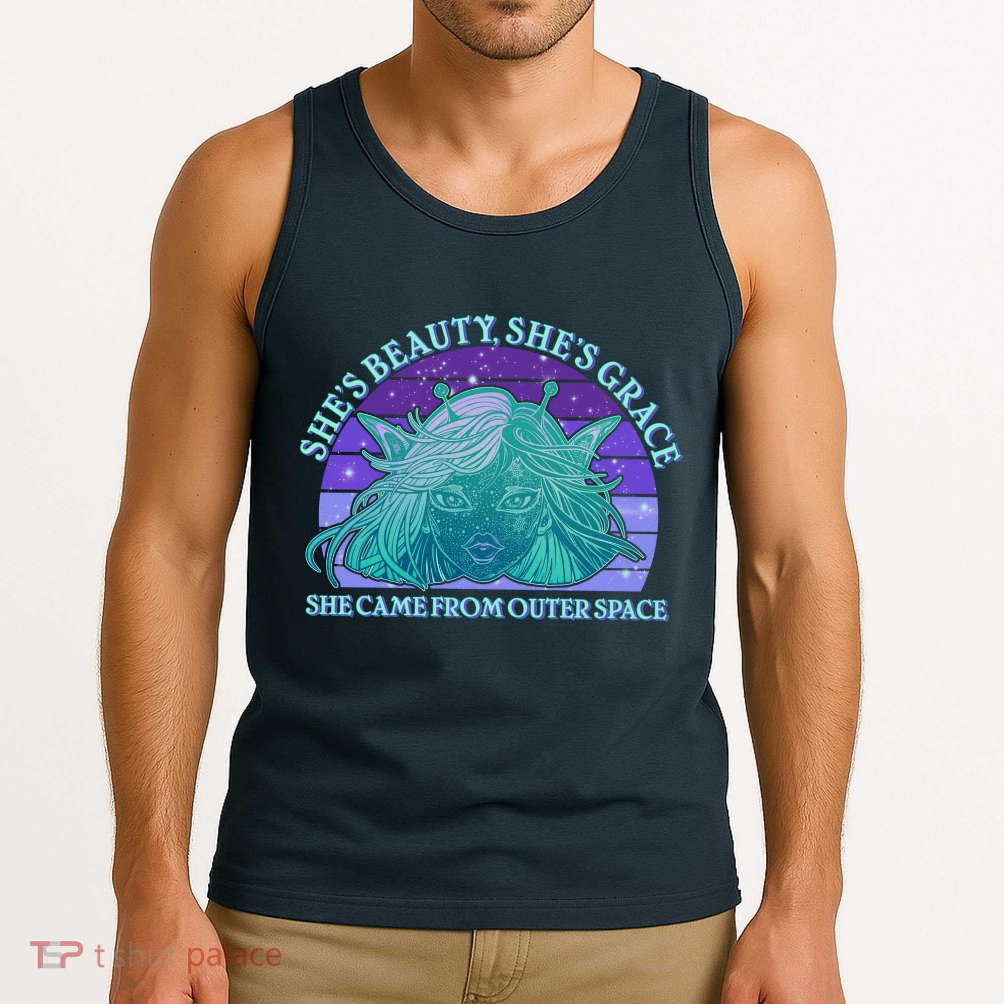 She's Beauty She's Grace She Came From Outer Space Tank Top