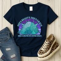 She's Beauty She's Grace She Came From Outer Space Women's T-Shirt thumb 3