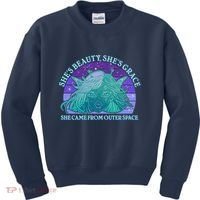 She's Beauty She's Grace She Came From Outer Space Kids Sweatshirt thumb 0