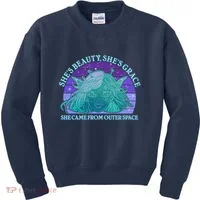 She's Beauty She's Grace She Came From Outer Space Kids Sweatshirt thumb 0