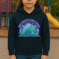 She's Beauty She's Grace She Came From Outer Space Kids Hoodie thumb 3