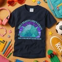 She's Beauty She's Grace She Came From Outer Space Kids T-Shirt thumb 3