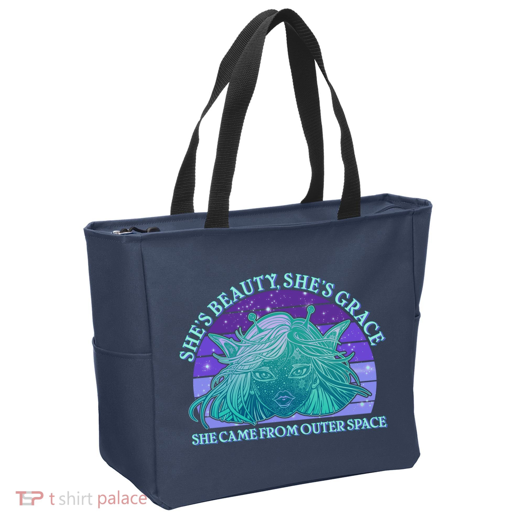 She's Beauty She's Grace She Came From Outer Space Tote Bag