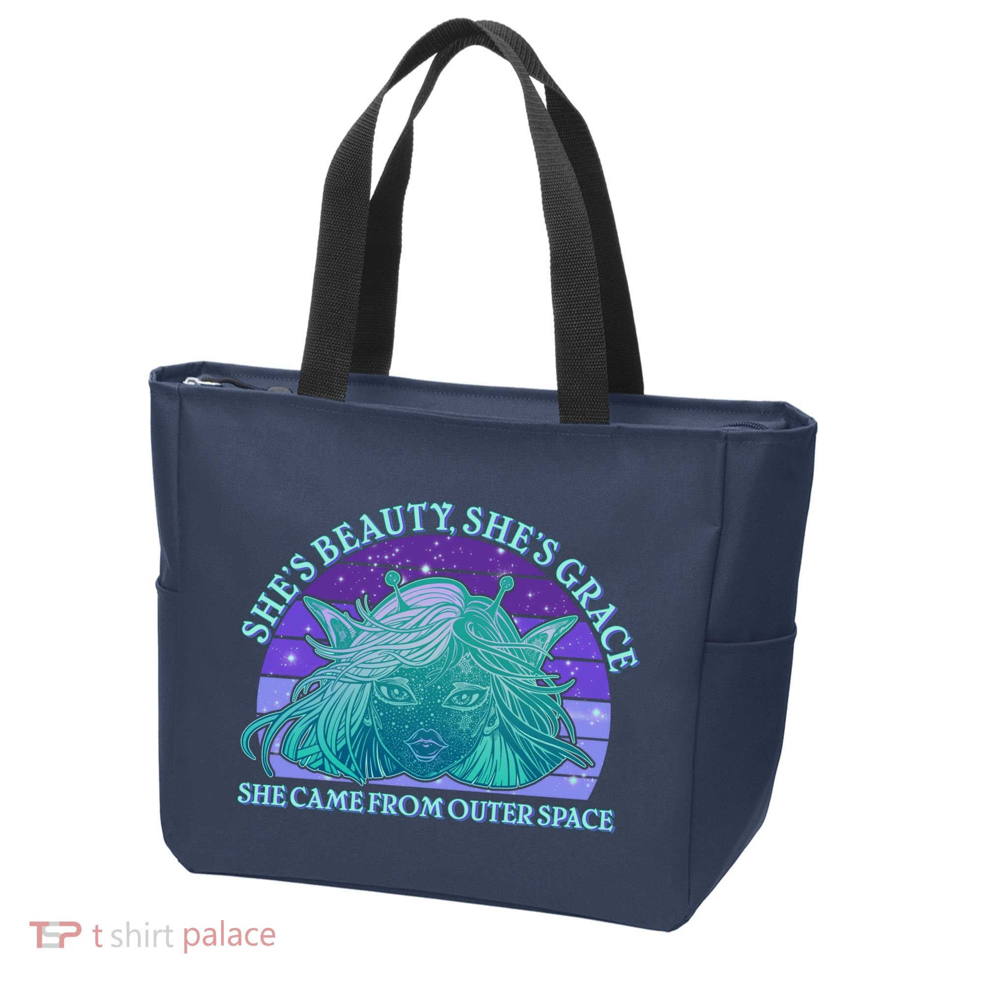 She's Beauty She's Grace She Came From Outer Space Tote Bag