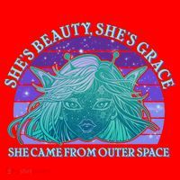 She's Beauty She's Grace She Came From Outer Space Santa Hat thumb 1