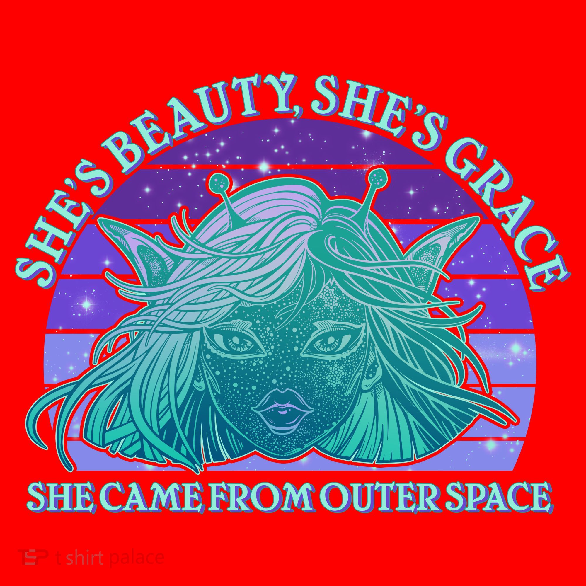She's Beauty She's Grace She Came From Outer Space Santa Hat