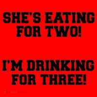 She's Eating For Two I'm Drinking For Three Santa Hat thumb 1