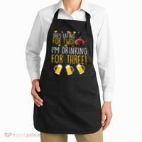 She's Eating for Two I'm Drinking for Three Thanksgiving  Apron thumb 2