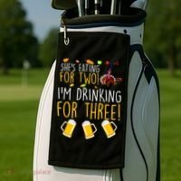She's Eating for Two I'm Drinking for Three Thanksgiving  Golf Towel thumb 2