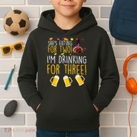 She's Eating for Two I'm Drinking for Three Thanksgiving  Kids Hoodie thumb 2