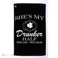 She's My Drunker Half Funny St. Patrick's Day Golf Towel thumb 0