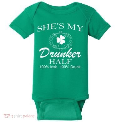 She's My Drunker Half Funny St. Patrick's Day Baby Bodysuit