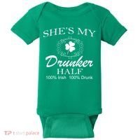 She's My Drunker Half Funny St. Patrick's Day Baby Bodysuit thumb 0