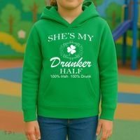 She's My Drunker Half Funny St. Patrick's Day Kids Hoodie thumb 3