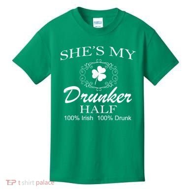 She's My Drunker Half Funny St. Patrick's Day Kids T-Shirt