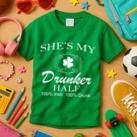 She's My Drunker Half Funny St. Patrick's Day Kids T-Shirt thumb 3