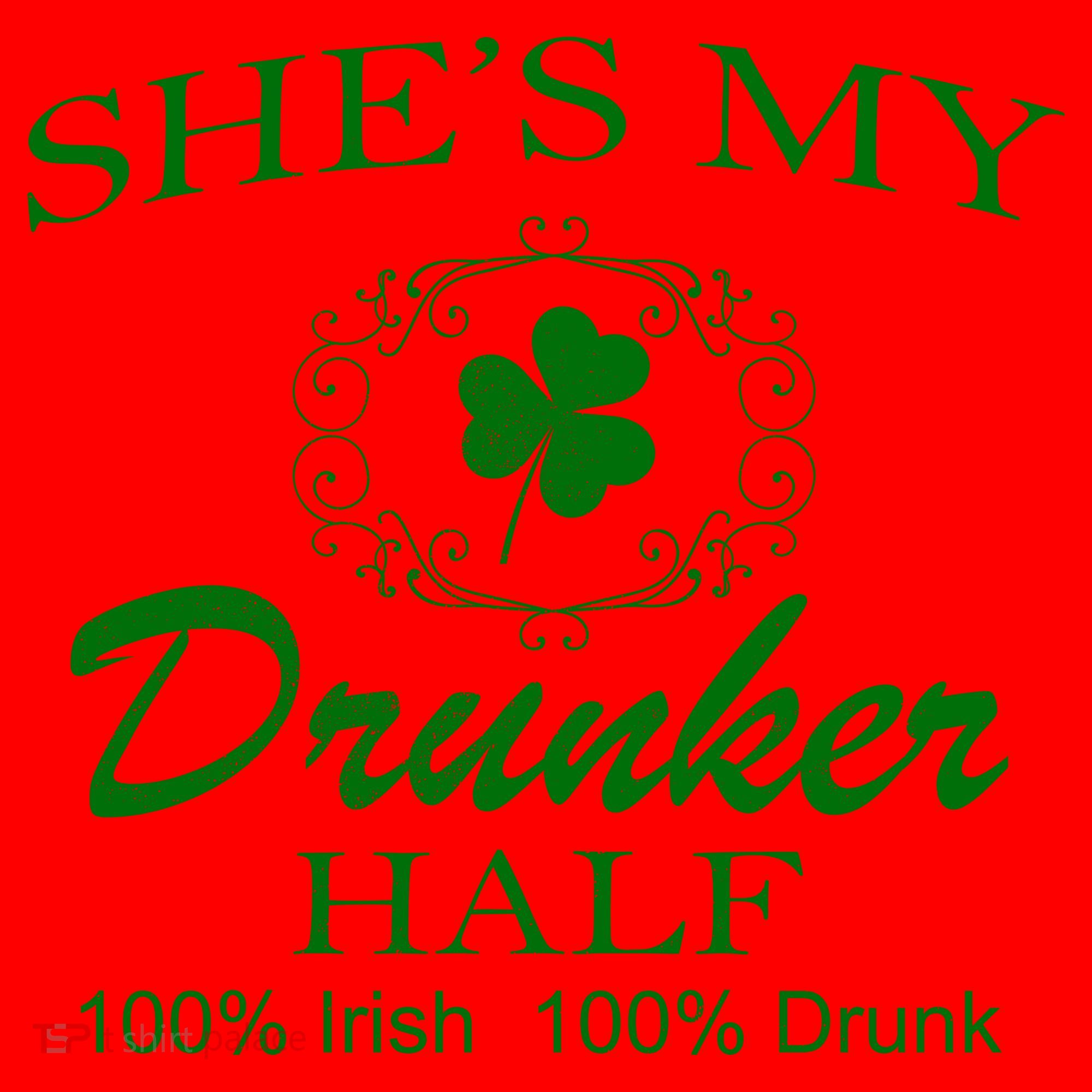 She's My Drunker Half Funny St. Patrick's Day Santa Hat