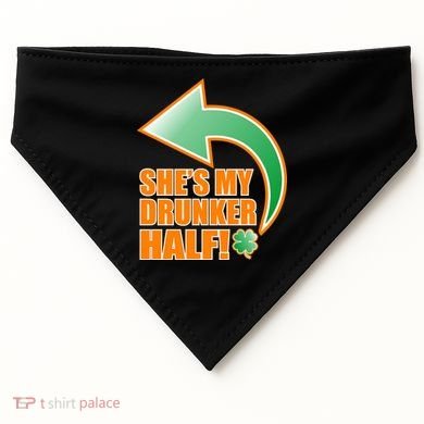 She's My Drunker Half Funny St. Patrick's Day Drinking USA-Made Doggie Bandana