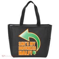 She's My Drunker Half Funny St. Patrick's Day Drinking Tote Bag thumb 0