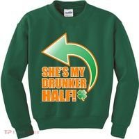 She's My Drunker Half Funny St. Patrick's Day Drinking Kids Sweatshirt thumb 0