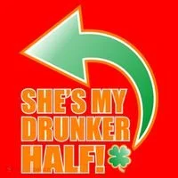 She's My Drunker Half Funny St. Patrick's Day Drinking Santa Hat thumb 1