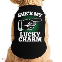 She's My Lucky Charm St Patrick's Day Matching Couples Doggie Tank thumb 0
