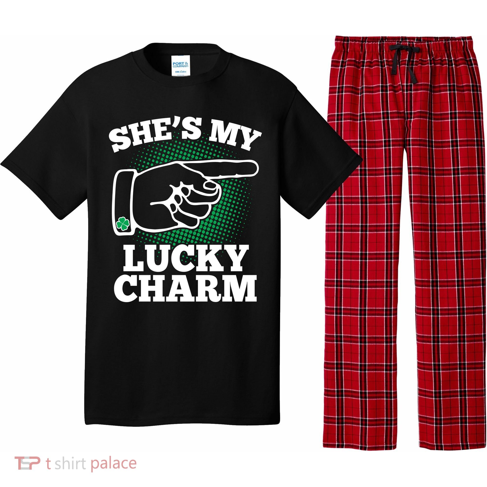She's My Lucky Charm St Patrick's Day Matching Couples Pajama Set