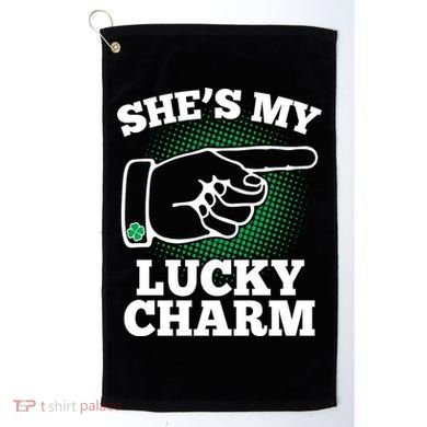 She's My Lucky Charm St Patrick's Day Matching Couples Golf Towel