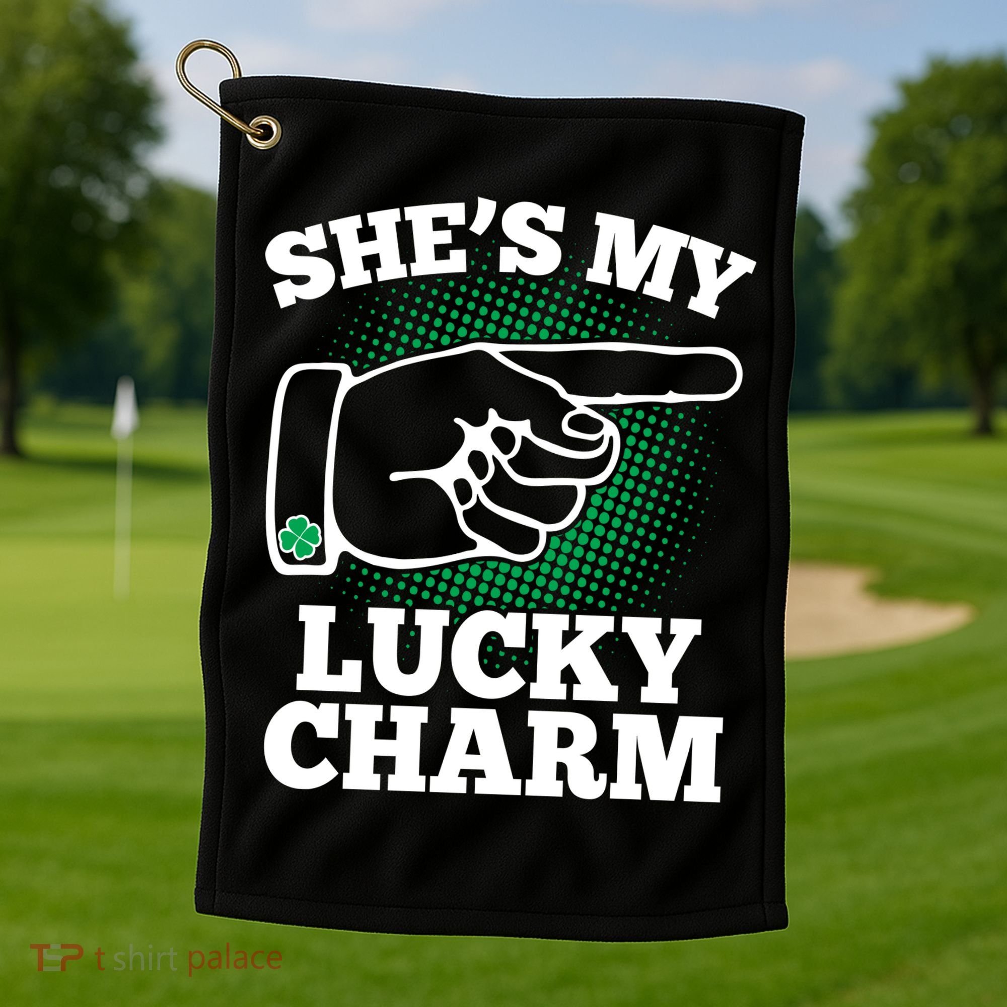 She's My Lucky Charm St Patrick's Day Matching Couples Golf Towel
