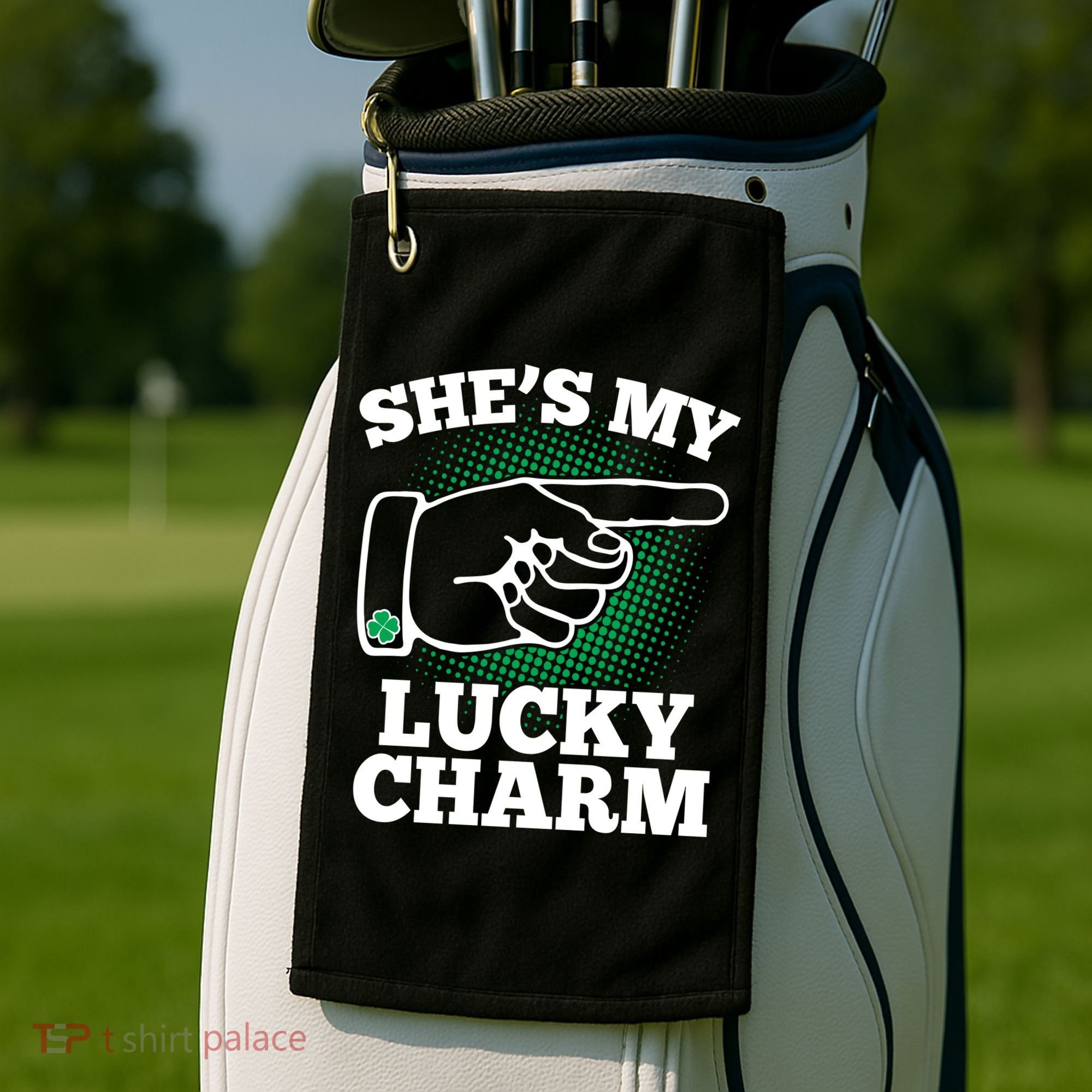 She's My Lucky Charm St Patrick's Day Matching Couples Golf Towel