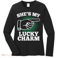 She's My Lucky Charm St Patrick's Day Matching Couples Women's Long Sleeve Shirt thumb 0