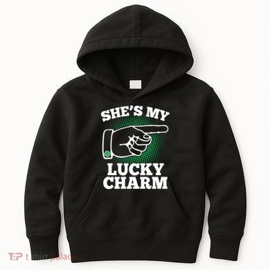 She's My Lucky Charm St Patrick's Day Matching Couples Kids Hoodie
