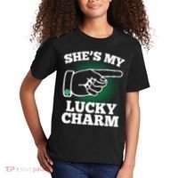 She's My Lucky Charm St Patrick's Day Matching Couples Kids T-Shirt thumb 2