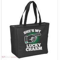 She's My Lucky Charm St Patrick's Day Matching Couples Tote Bag thumb 2