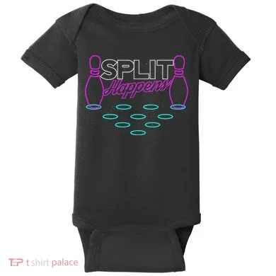 Split Happens Funny Bowling Baby Bodysuit